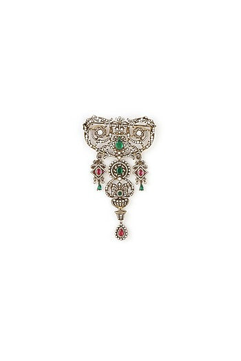 Silver Plated Embellished Brooch