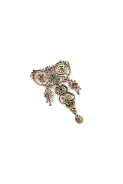 Silver Plated Embellished Brooch