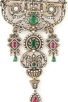 Silver Plated Embellished Brooch