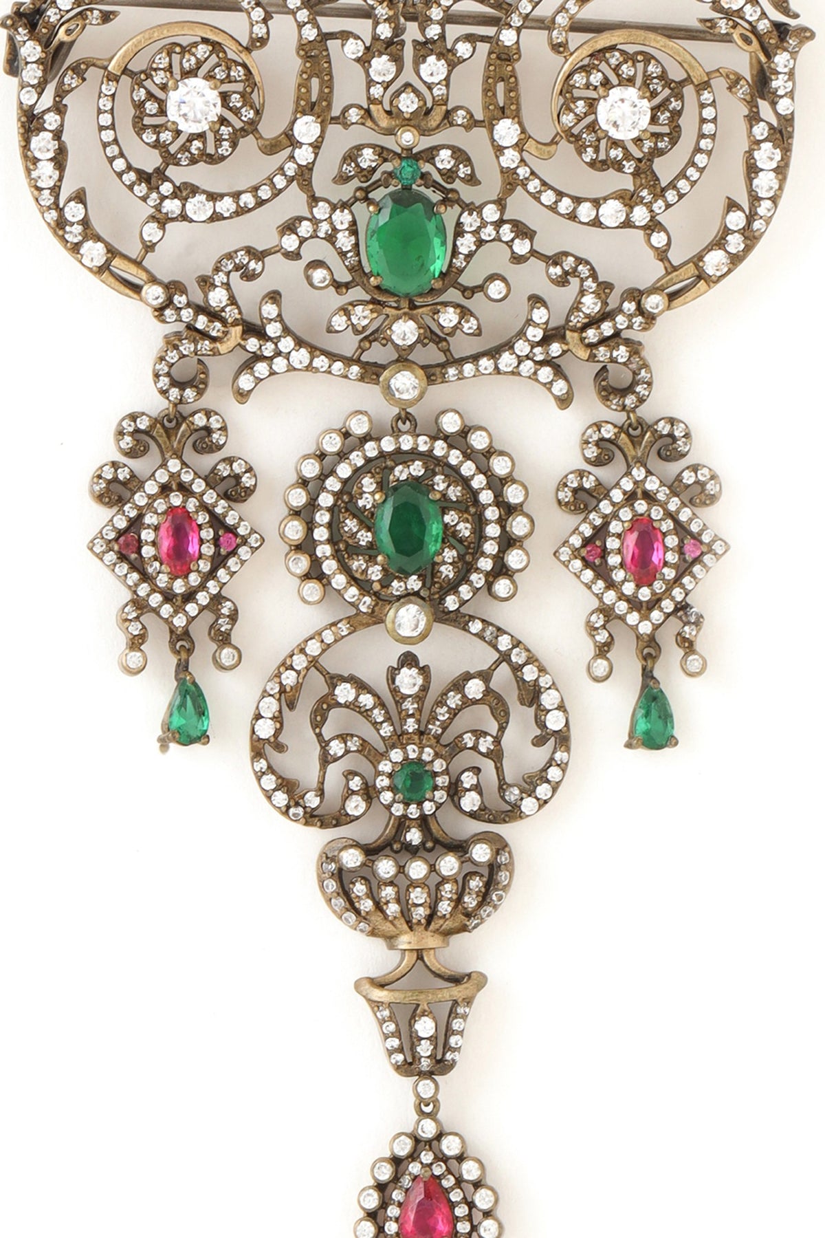 Silver Plated Embellished Brooch