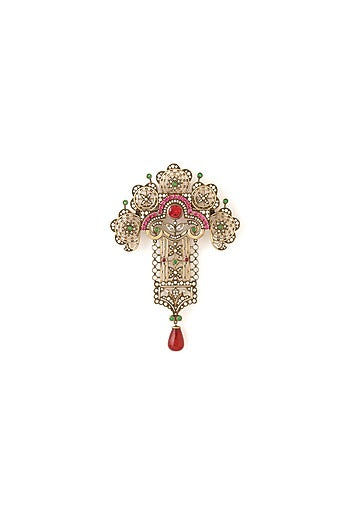 Antique Gold Finish Victorian Themed Brooch