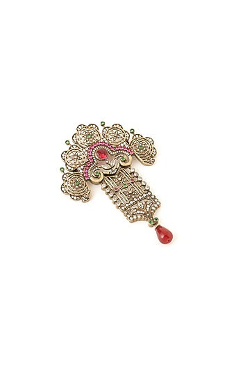 Antique Gold Finish Victorian Themed Brooch