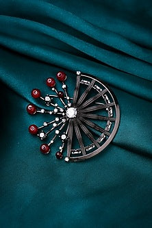 Antique Black Finish Mahabharata Themed Brooch