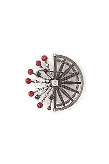 Antique Black Finish Mahabharata Themed Brooch