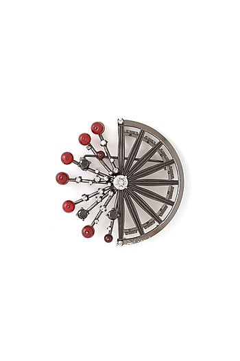 Antique Black Finish Mahabharata Themed Brooch