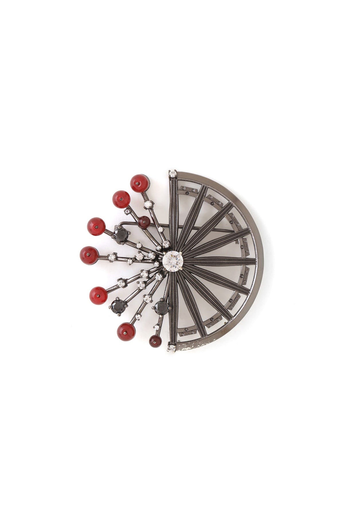 Antique Black Finish Mahabharata Themed Brooch