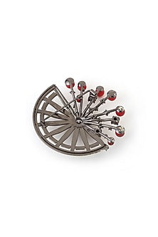 Antique Black Finish Mahabharata Themed Brooch