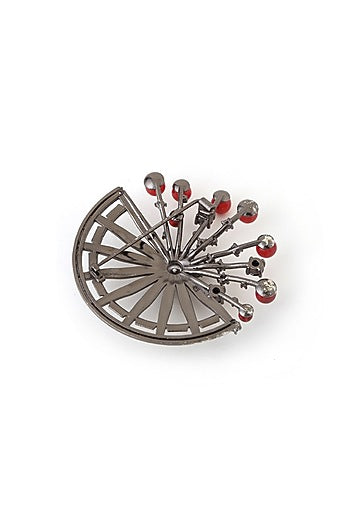Antique Black Finish Mahabharata Themed Brooch