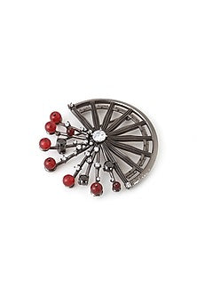 Antique Black Finish Mahabharata Themed Brooch