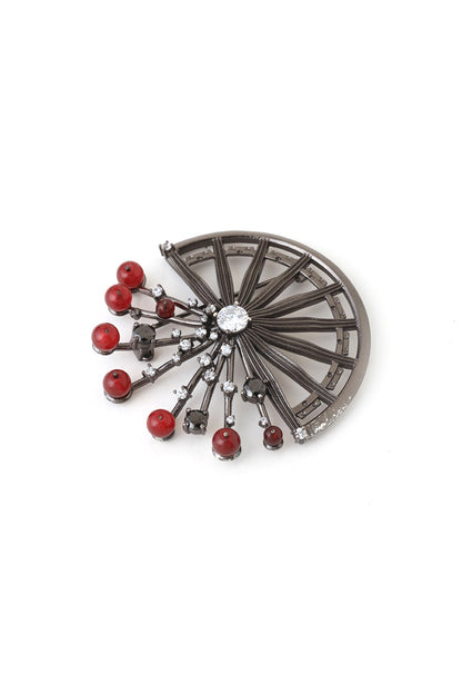 Antique Black Finish Mahabharata Themed Brooch
