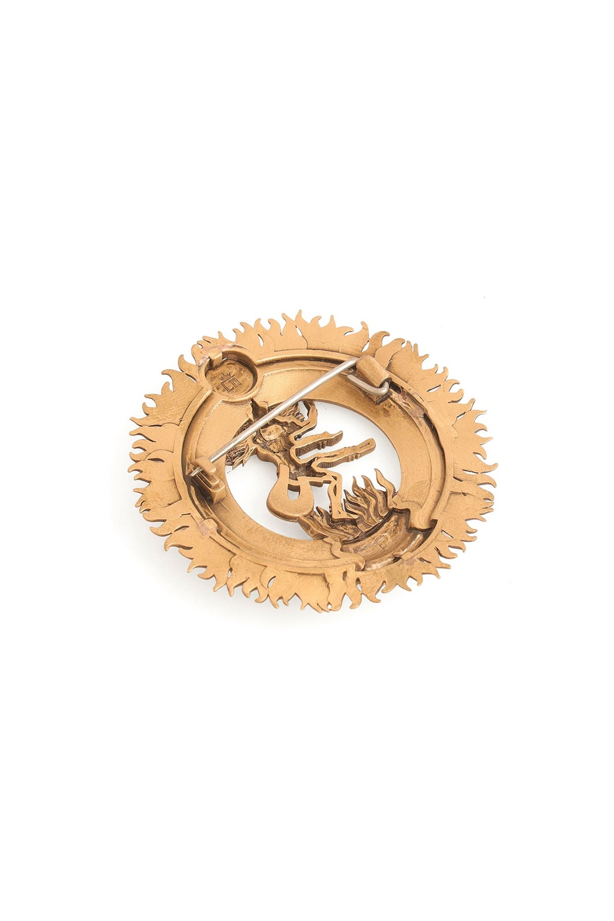 Antique Gold Brass Brooch