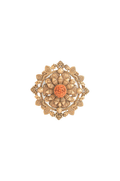 Antique Gold Brass Brooch