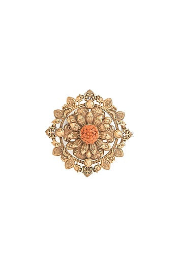 Antique Gold Brass Brooch