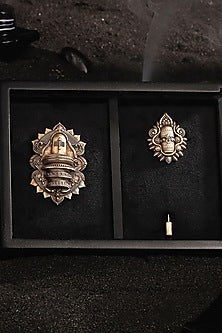Antique Gold Brass Brooch & Lapel Pin Set