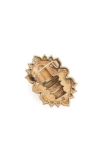 Antique Gold Brass Brooch & Lapel Pin Set