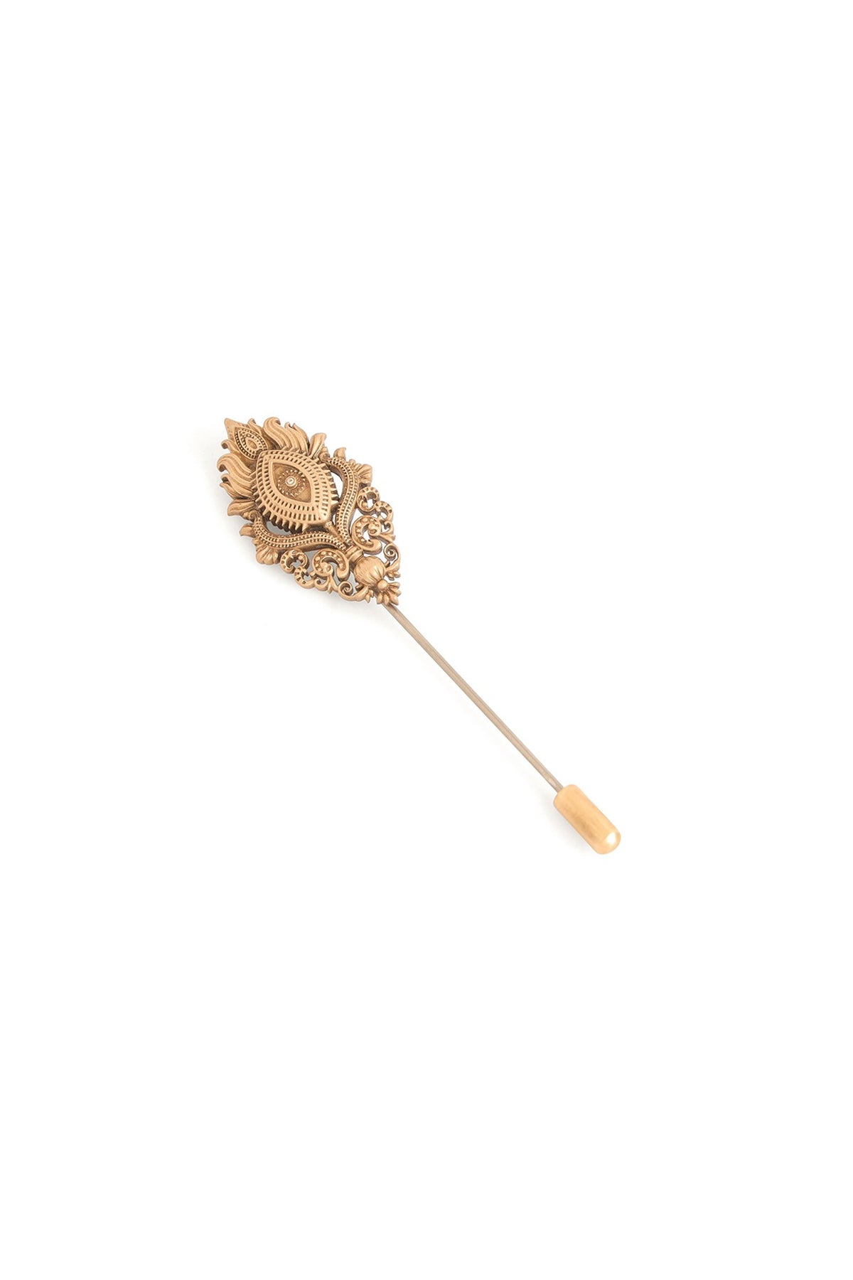 Antique Gold Brass Brooch & Lapel Pin Set
