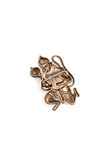 Oxidised Antique Gold Finish Brass Hanuman Heritage Brooch