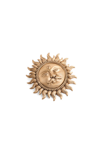 Oxidised Antique Gold Finish Brass Sun Brooch