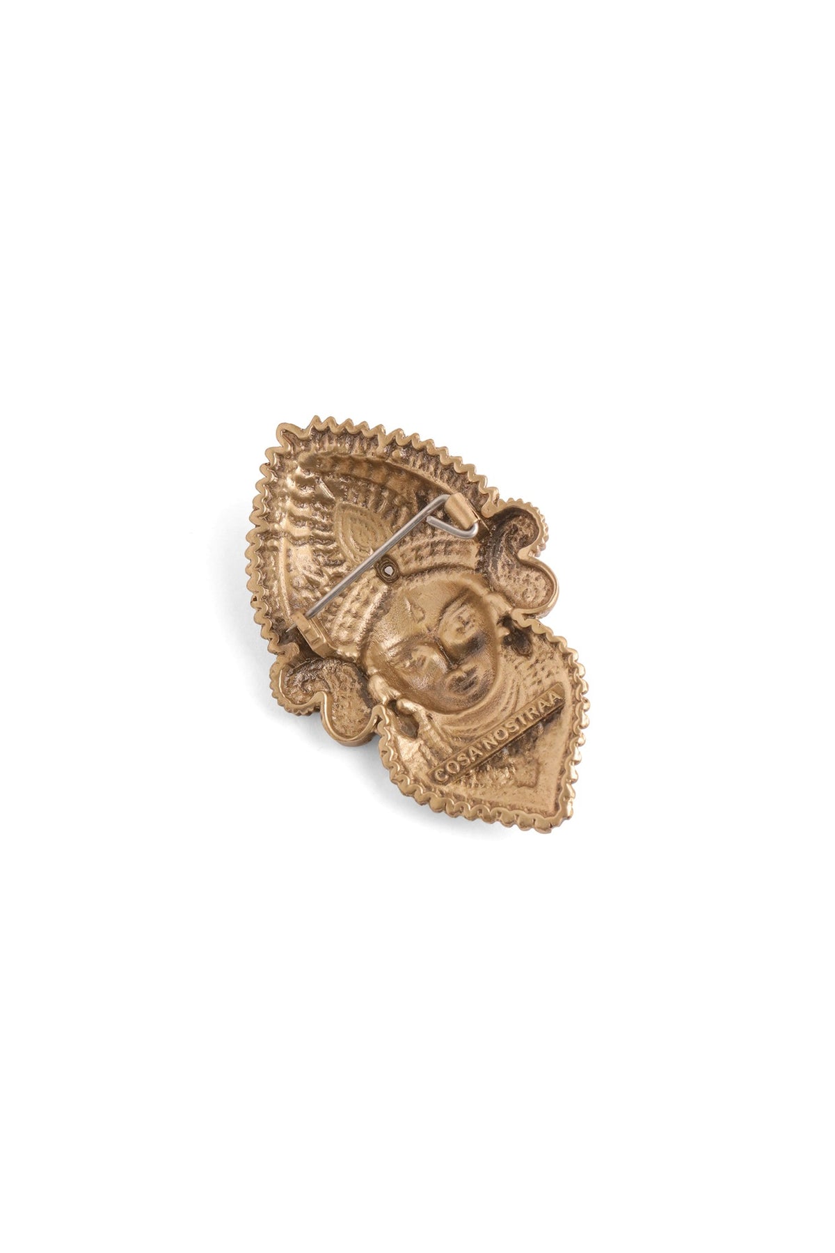 Oxidised Antique Gold Finish Brass Goddess Majesty Brooch