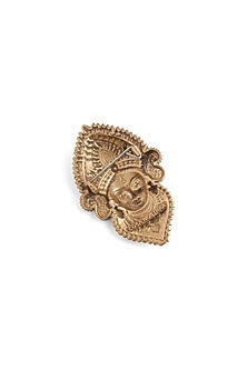 Oxidised Antique Gold Finish Brass Goddess Majesty Brooch