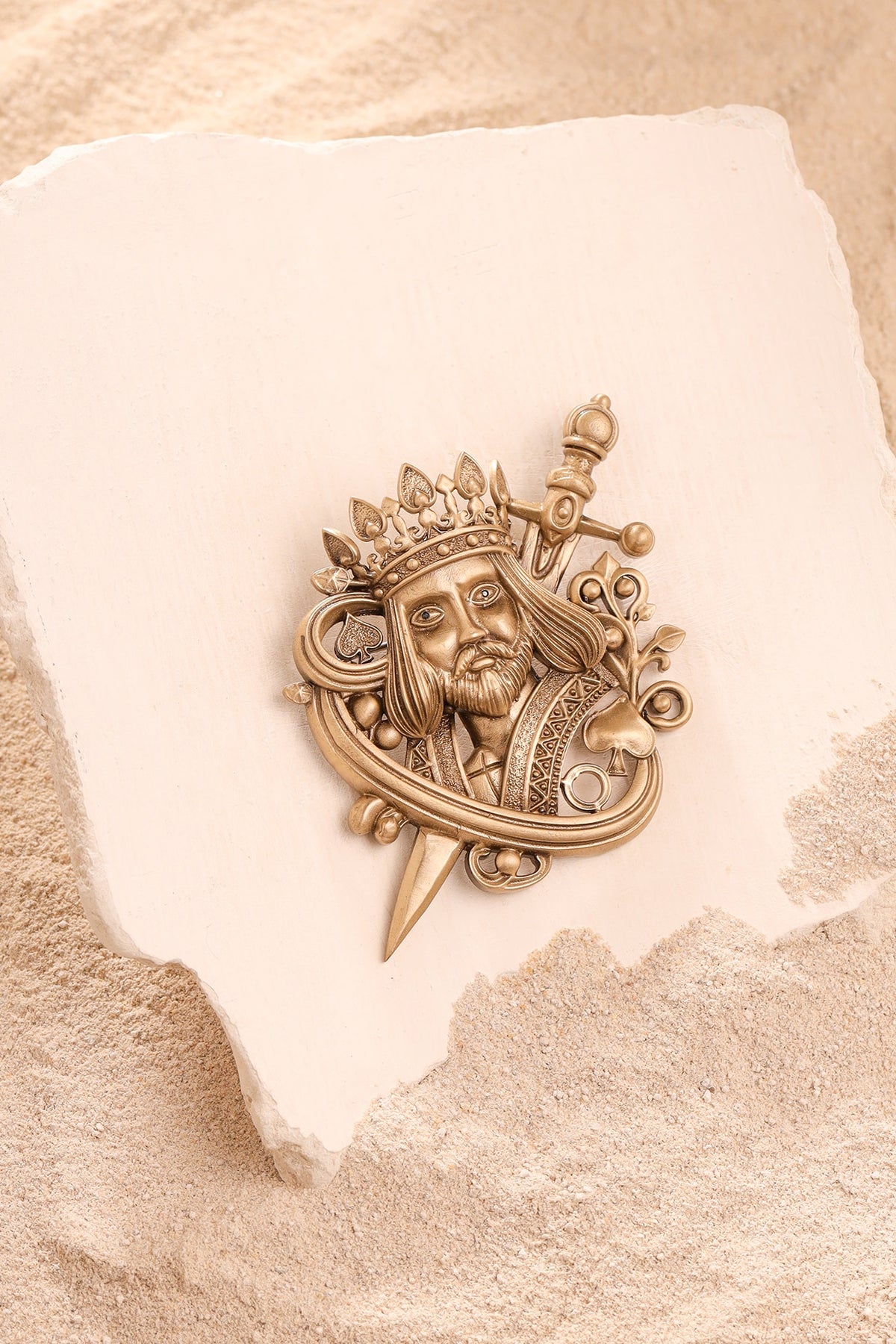 Oxidised Antique Gold Finish Brass Brooch