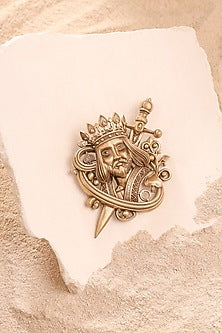 Oxidised Antique Gold Finish Brass Brooch