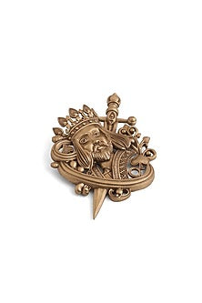 Oxidised Antique Gold Finish Brass Brooch