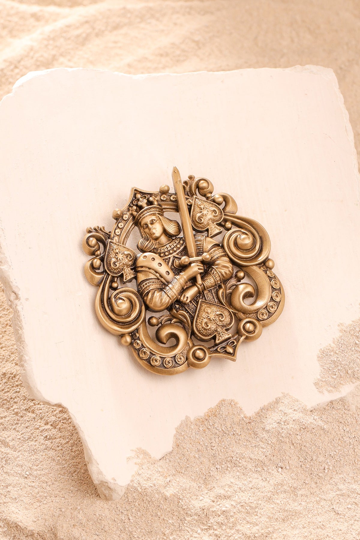 Oxidised Antique Gold Finish Brass Brooch