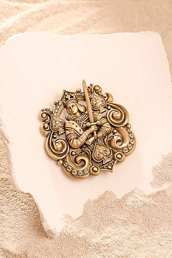 Oxidised Antique Gold Finish Brass Brooch