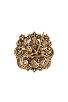 Oxidised Antique Gold Finish Brass Brooch