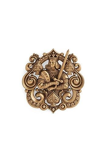 Oxidised Antique Gold Finish Brass Brooch