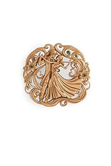 Oxidised Antique Gold Finish Brass Brooch