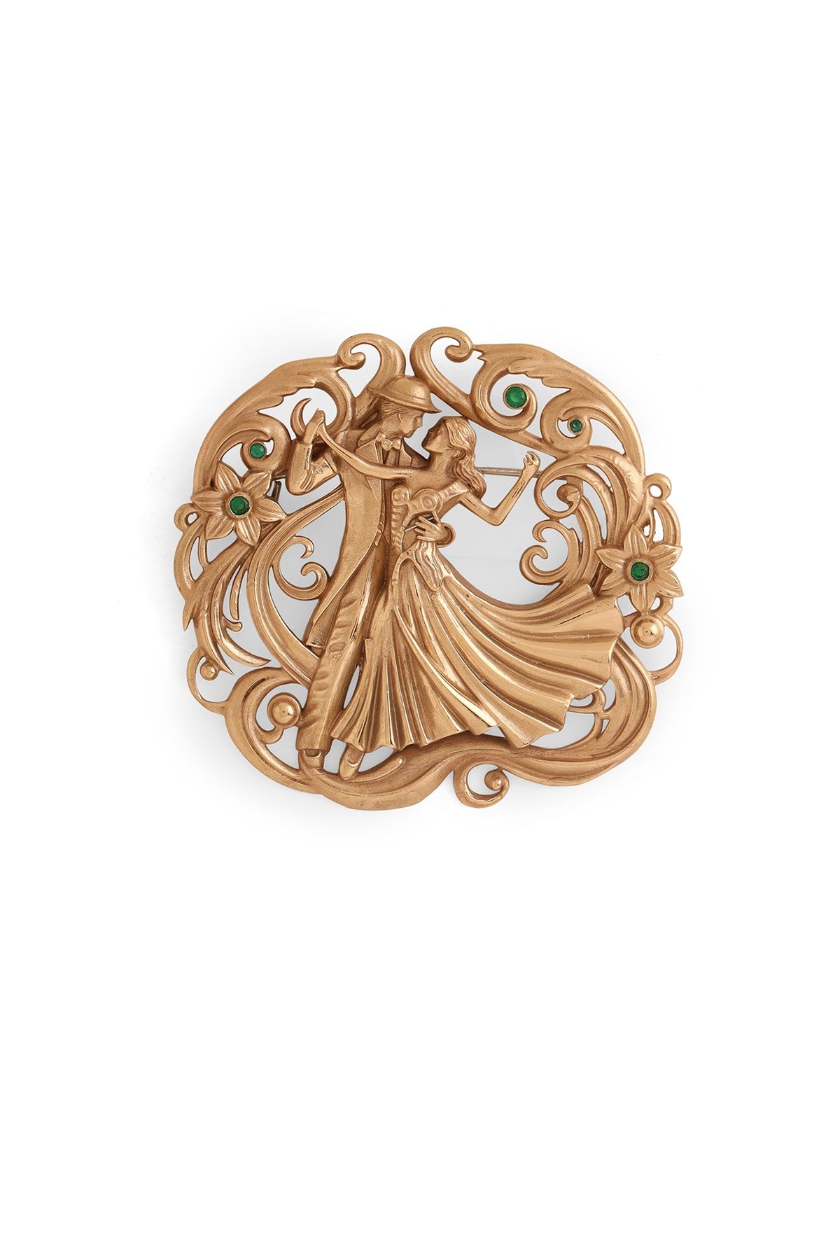 Oxidised Antique Gold Finish Brass Brooch