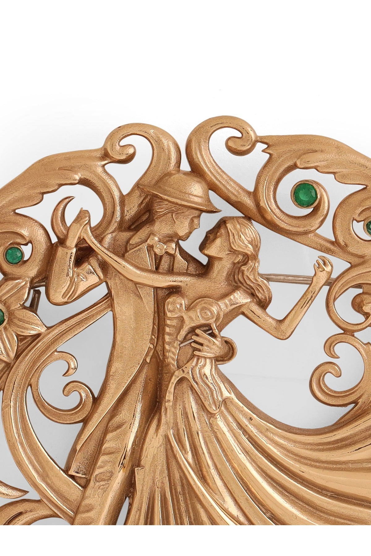 Oxidised Antique Gold Finish Brass Brooch