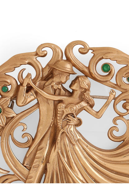 Oxidised Antique Gold Finish Brass Brooch