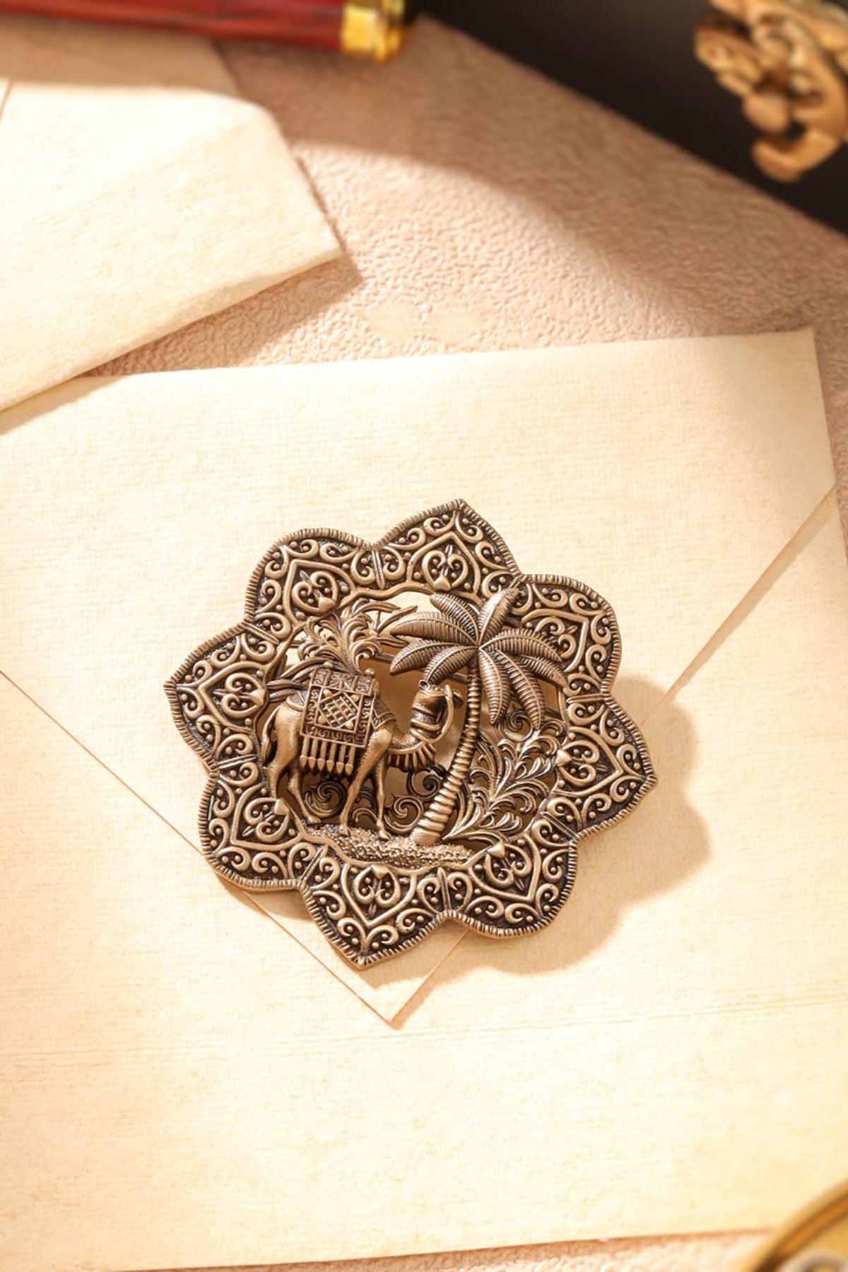 Oxidised Antique Gold Brass Brooch