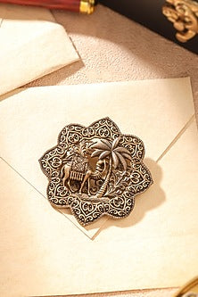 Oxidised Antique Gold Brass Brooch