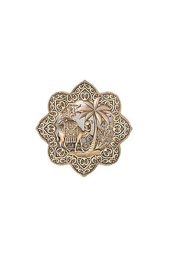 Oxidised Antique Gold Brass Brooch