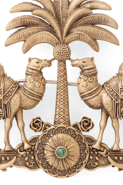 Oxidised Antique Gold Brass Brooch