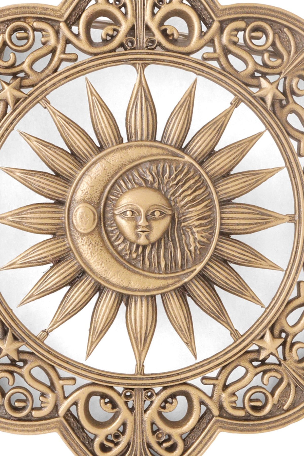 Oxidised Antique Gold Brass Brooch