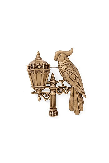 Oxidised Antique Gold Brass Brooch