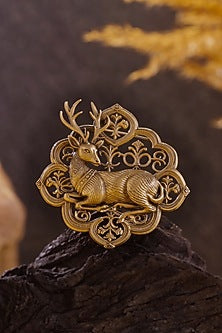 Oxidised Antique Gold Brass Brooch