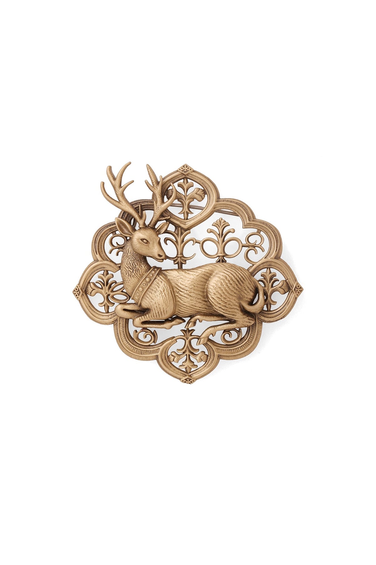 Oxidised Antique Gold Brass Brooch