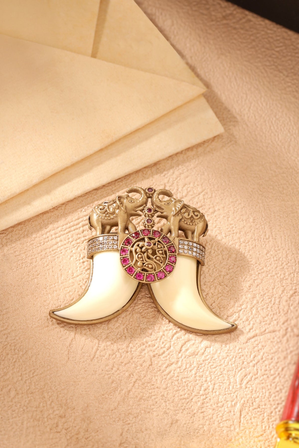 Oxidised Antique Gold Brass Brooch
