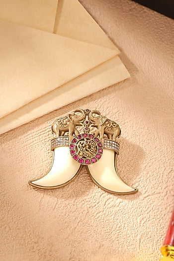 Oxidised Antique Gold Brass Brooch