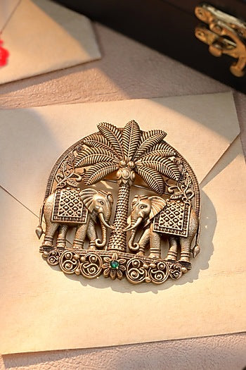 Oxidised Antique Gold Brass Brooch
