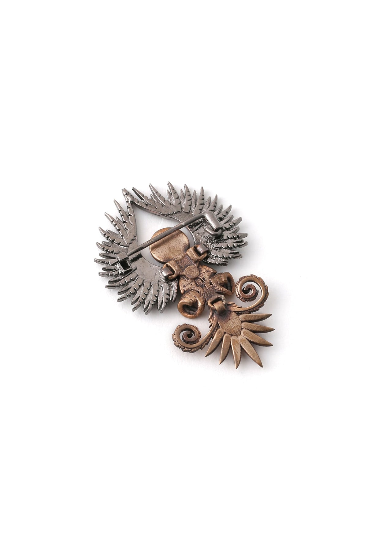 Antique Gold Rising Pheonix Brass Brooch