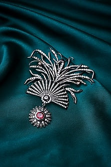 Black Tone Mystic Red Pearl Brooch