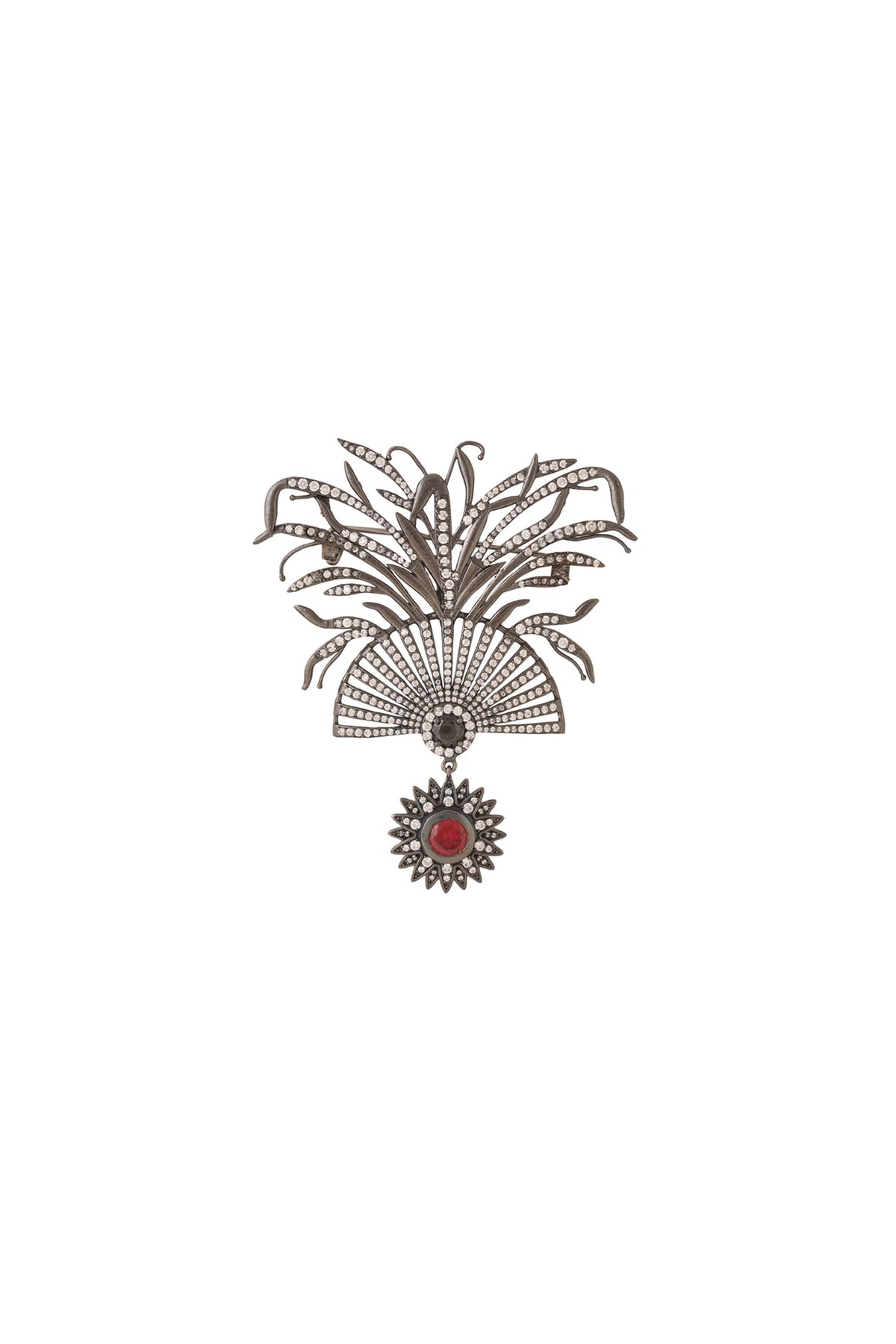 Black Tone Mystic Red Pearl Brooch