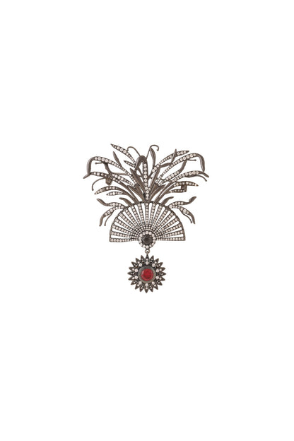Black Tone Mystic Red Pearl Brooch